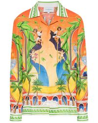CASABLANCA - Trophy Linen Shirt "Multi" Mps24 Sh 006 02" - Lyst