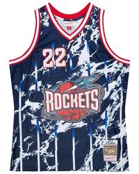 Mitchell & Ness - Marble Swingman Jersey "Nba Houston Rockets 1996 Clyde Drexler" Tfsm1278 Hro96Cdrblue" - Lyst
