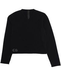 Chrome Hearts - Rhinestone Hairy Cross Cashmere V-Neck Sweater Wmn Chrm1782" - Lyst