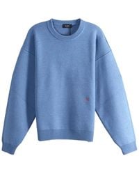 Willy Chavarria - Chavarria Embroidered Knitwear Sweatshirt "Petrol" Mmssw002 067N 064" - Lyst