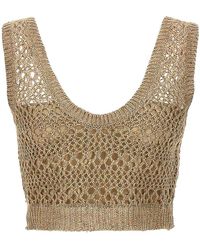 Brunello Cucinelli - Linen Silk Knit Top "Lessive' Brun1267" - Lyst