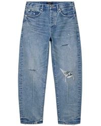 Purple Brand - P013 Destroy Tapered Jeans "Mid" P013 Scdi426" - Lyst