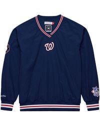 Mitchell & Ness - Mlb Classic Nylon Pullover Current Logo Nationals "Nationals" Ojpo7221 Wnayypppnavy" - Lyst