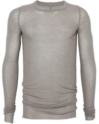Rick Owens - Rib Long-Sleeve T-Shirt "Steel" Ru02F4250 Rc 28" - Lyst