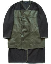 Comme des Garçons - Cotton Patches Wool Coat "Khaki" Ppc008051" - Lyst