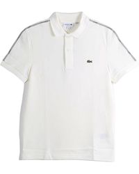 Lacoste - Regular Fit Logo Stripe Polo Shirt "Flour" Ph0897 70V" - Lyst
