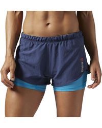 Reebok - One Series Running 2-In-1 Short Ink" S94267" - Lyst