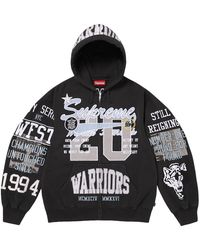Supreme - Warriors Appliqué Zip Up Hooded Sweatshirt "Ss26 - Lyst