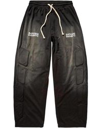 Satoshi Nakamoto - Mesh Moto Sweatpants Fw25Pnt004 Blk" - Lyst