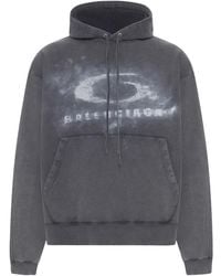 Balenciaga - Oversized Drawstring Hoodie "Washed 858143 Ttvn6 9034" - Lyst