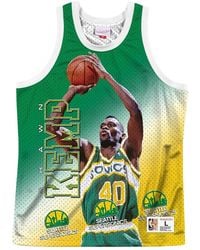 Mitchell & Ness - Nba Behind The Back Jersey "Seattle Supersonics Shawn Kemp" Mstkmi19002 Ssuwhitske" - Lyst