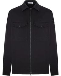 Stone Island - Chest Pockets Zip-Up Overshirt 1200010 S0012 V0029" - Lyst