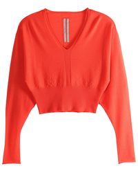 Rick Owens - V Cropped Top "Coral" Rp01F6665 Ws 83" - Lyst