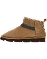 Brunello Cucinelli - Leather Shearling Lined Ankle Boots Brun2456" - Lyst