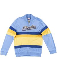 Mitchell & Ness - Mlb Front Stripe Full Zip Sweater "Milwaukee Brewers - Lyst