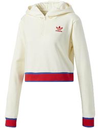 adidas - Embellished Arts Cropped Hoodie "Cream" Cv9437" - Lyst