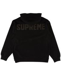 supreme studded hooded sweatshirt red