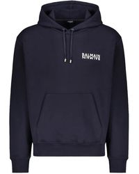 Balmain - Double Logo Cotton Hoodie Gh6Jr090Bb04 Sdq" - Lyst