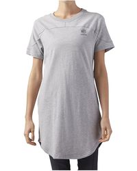 Reebok - Classic Sportswear Open Back T-Shirt Dress "Medium Heather" Cf9493" - Lyst