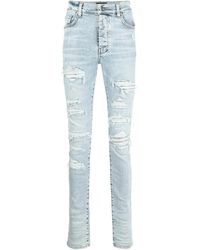 Amiri - Swarovski Crystal Patch Jeans "Light Vintage" Mds069 489" - Lyst