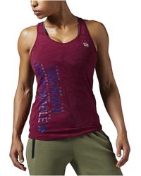 Reebok - Rcf Crossfit Training Tank Berry" Ax9703" - Lyst