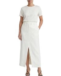 Brunello Cucinelli - Linen Blend Skirt "Off" Brun1686" - Lyst