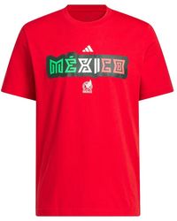 adidas - World Cup 26 Mexico Home Graphic T-Shirt "Better Scarlet" Kg3076" - Lyst