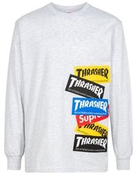 Supreme - Thrasher Multi Logo L/S T-Shirt "Fw21" Su12440" - Lyst