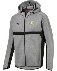 PUMA - Scuderia Ferrari Hooded Sweat Jacket "Medium Heather" 576707 03" - Lyst