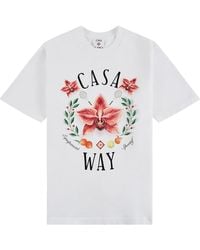 CASABLANCA - Casa Way Orchid Logo Short Sleeve T‑Shirt P26 Jts 001 15" - Lyst