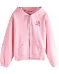 Willy Chavarria - Willy Ropita Shrunken Zip Through Hoodie "Chicle" Wcjsy0205 073" - Lyst