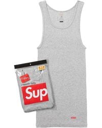 Supreme - Hanes Tagless Tank Tops (3 Pack) "Heather" Su26905" - Lyst