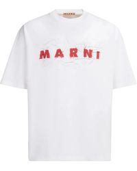 Marni - Wrinkled Logo Short Sleeve T-Shirt "Lily" Humu0223Pv Uscwss Lowo1" - Lyst