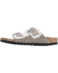 Birkenstock - Arizona Shearling "Stone Coin - Lyst