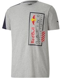 PUMA - Bull Racing Logo Tee + "Light Heather" 596221 02" - Lyst