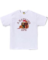 A Bathing Ape - Present Box College T-Shirt 001Tel701008Fwht" - Lyst