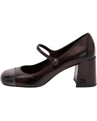 Miu Miu - Bicolor Leather Mary Jane Pumps 5I781E 3Zqi F0Al3" - Lyst