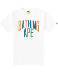 A Bathing Ape - Colors Nyc Logo T-Shirt (Ss23) 1J30 110 020 Wht" - Lyst