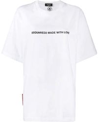 DSquared² - Icon Made With Love Logo Cotton T-Shirt S75Gd0026-S20694-100" - Lyst