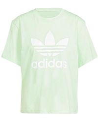 adidas - Adicolor Trefoil Boxy T-Shirt Short Sleeve "Semi Spark" In8436" - Lyst