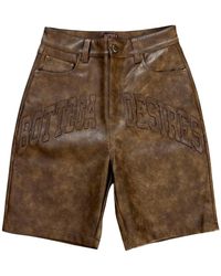 Bottega Desires - Leather Shorts Bd036" - Lyst