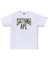 A Bathing Ape - Abc Camo Nyc Logo Ss T-Shirt 0Zxtem009101Q-Wht" - Lyst
