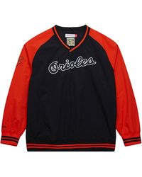 Mitchell & Ness - Nylon Pullover Jacket Vintage Logo "Mlb Orioles" Jk9272 Borblck" - Lyst