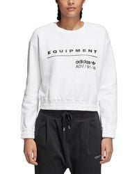 adidas - Originals Eqt Crew Cropped Sweatshirt Cd6878" - Lyst