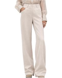 Brunello Cucinelli - Wide Leg Acetate Blend Trousers "Salt" Brun2777" - Lyst