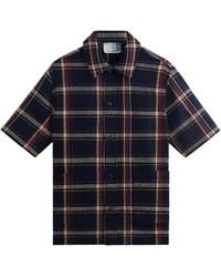 Kith - Shadow Plaid Boxy Collared Overshirt "Nocturnal" Khm010305 413" - Lyst