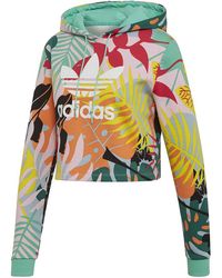 adidas - Originals Tropicalage Cropped Hoodie Fh7992" - Lyst