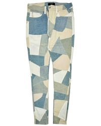 Amiri - Skinny Denim Patchwork Jeans "Alabaster" S22Mdf030 271" - Lyst