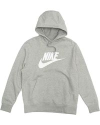 Nike - Sportswear Club Fleece Graphic Pullover Hoodie "Heather" Bv2973 063" - Lyst