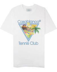 CASABLANCA - Afro Cubism Tennis Club Printed T-Shirt Csbmtsh0002" - Lyst